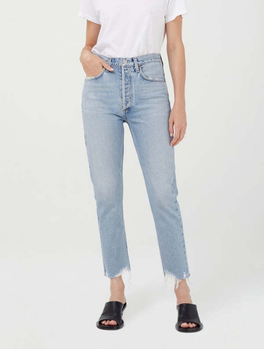 AGOLDE Riley High Rise Straight Crop Jeans in Curio SZ 22